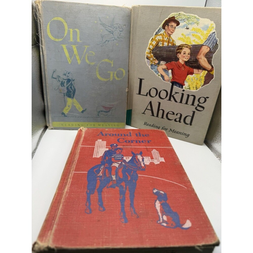 Antique Book Lot:  Looking Ahead - On We Go - Around The Corner 3 Books Total